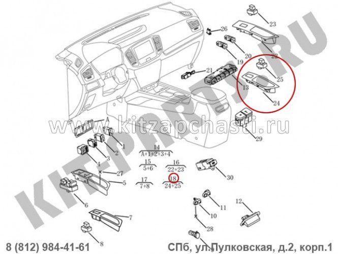 Блок кнопок стеклоподъемника задней правой двери Geely Emgrand X7 NL4 101702498851738